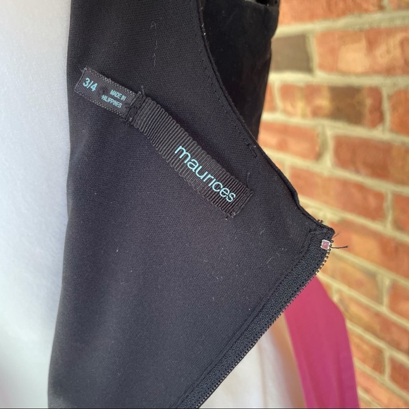 Spring Sun Dress size 3/4 Maurice’s black sleeveless fitted bodice floral skirt - Picture 4 of 11